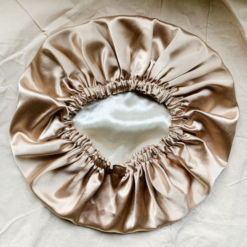 halo, gold, ivory bonnet