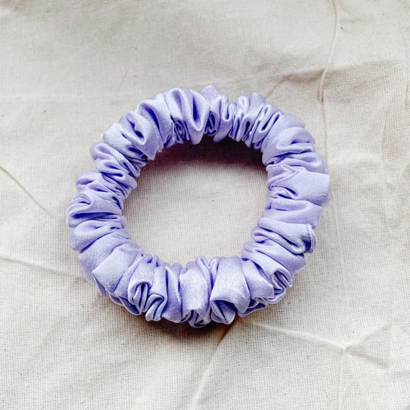 lavender, petite scrunchie, ouchless hair tie, everyday styles